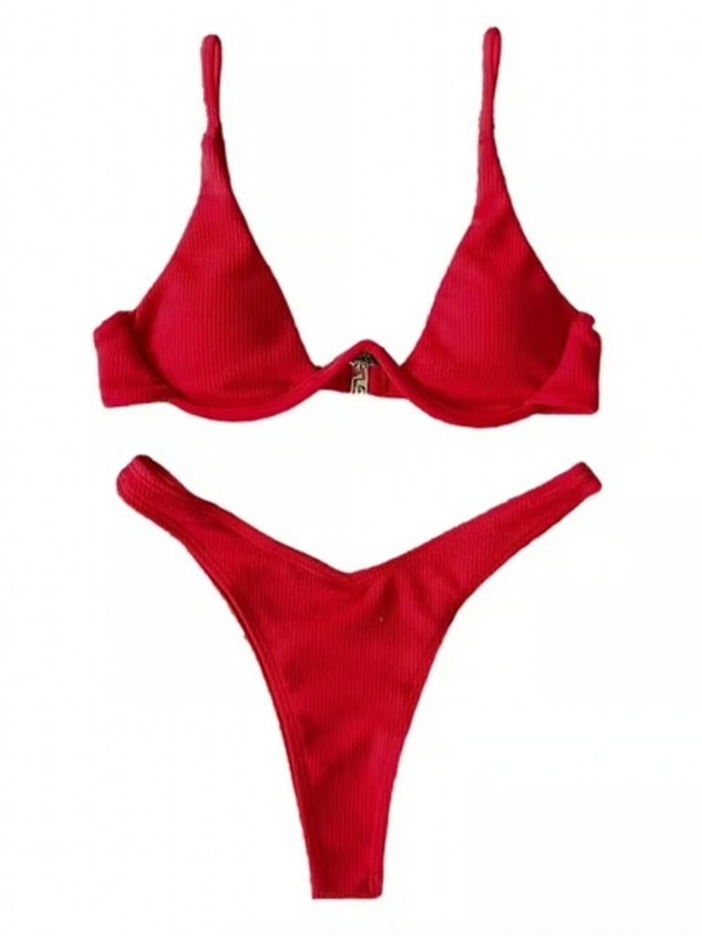 Red Underwire Bikini Size Small Triangle Swimsuit